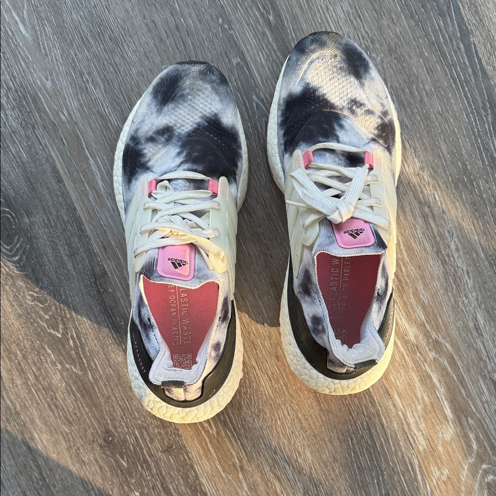 Adidas Black and White Tie-dye women’s Ultraboost sneakers
